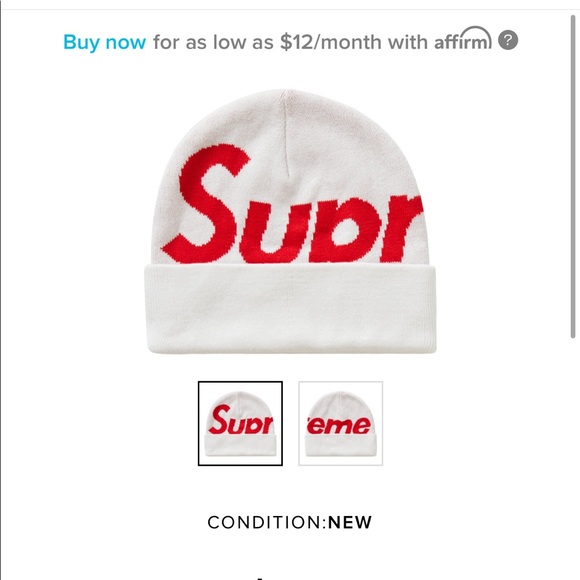 Supreme big logo beanie